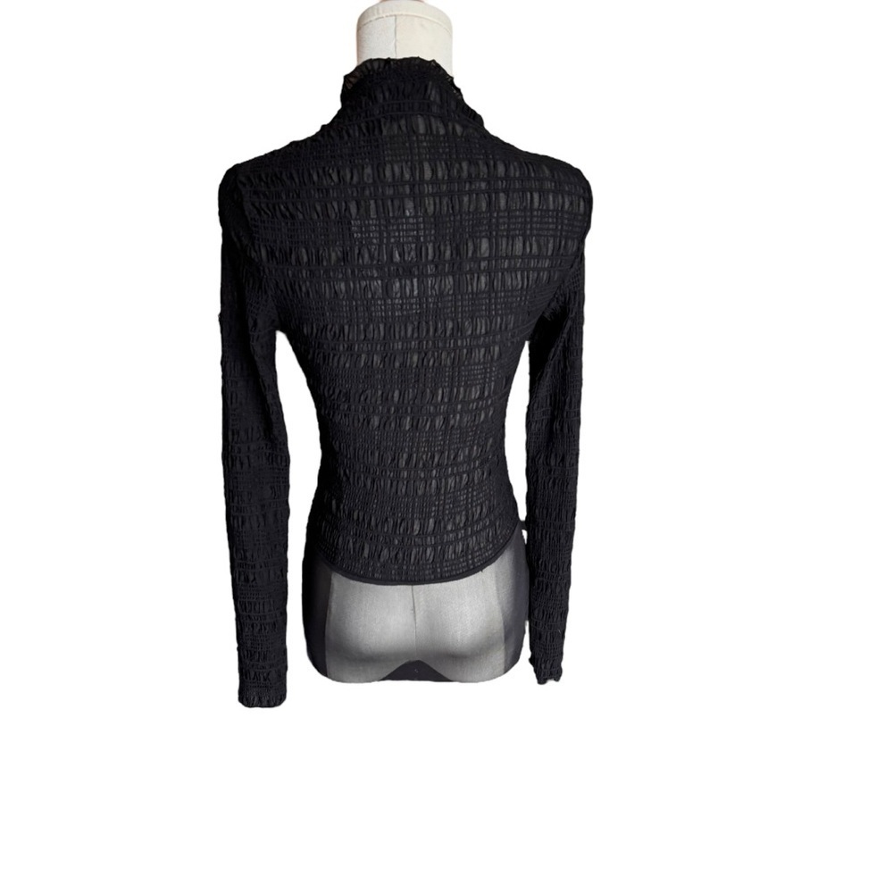 Hello Molly - NWT Black Long Sleeve Textured Bodysuit Sz S - Picture 4 of 9